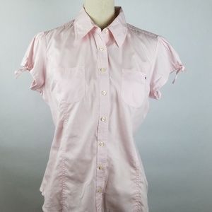 Tommy Hilfiger pink button front blouse SZ L/G